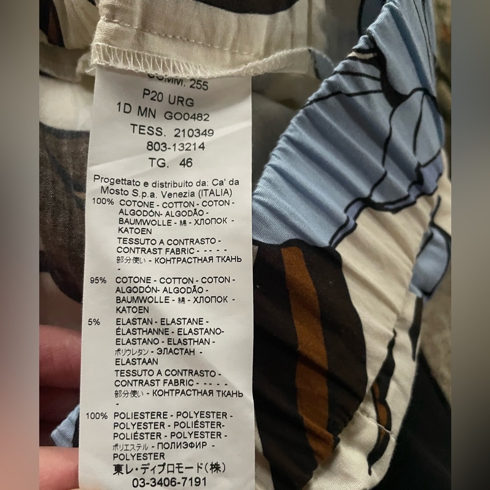 SEVENTY wide leg cotton print crop pant 46 - Picture 7 of 7